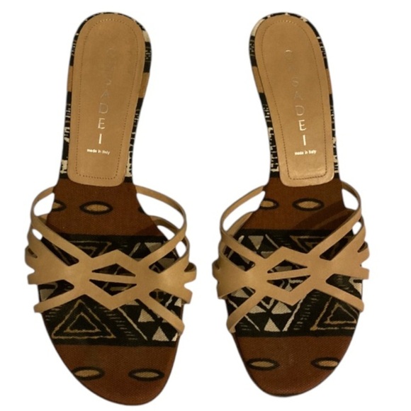 Casadei Leather Sandal Slides Kitten heel Made in Italy - Picture 8 of 8